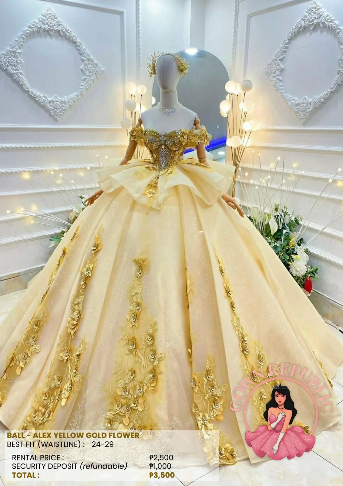 Ball Gowns: Yellow / Gold 322